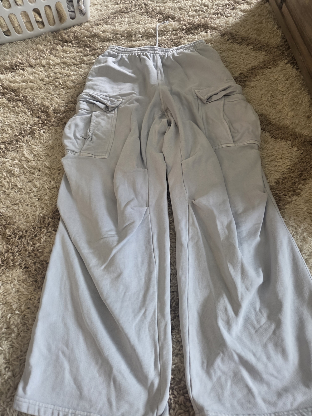 SKIMS Light pale powder blue Wide-Leg Cargo Sweatpants